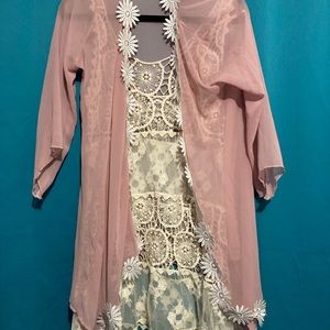 Pink kimono cover up